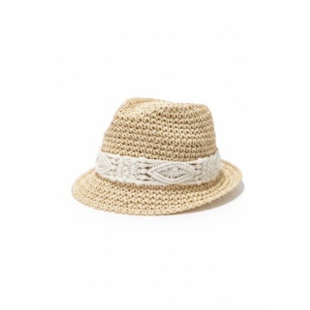 Physician Endorsed Makena Straw Fedora‎ Hat Tan Macrame Band Tassels One Size